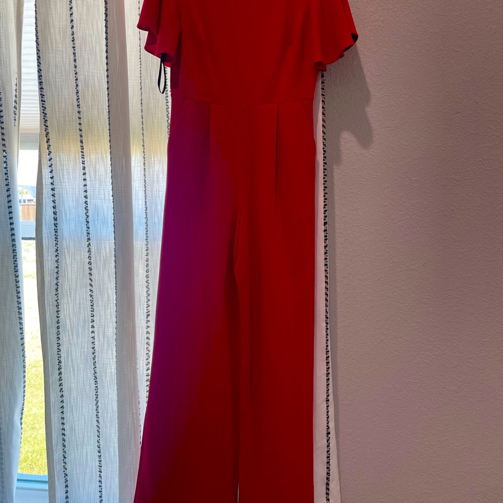Red pantsuit